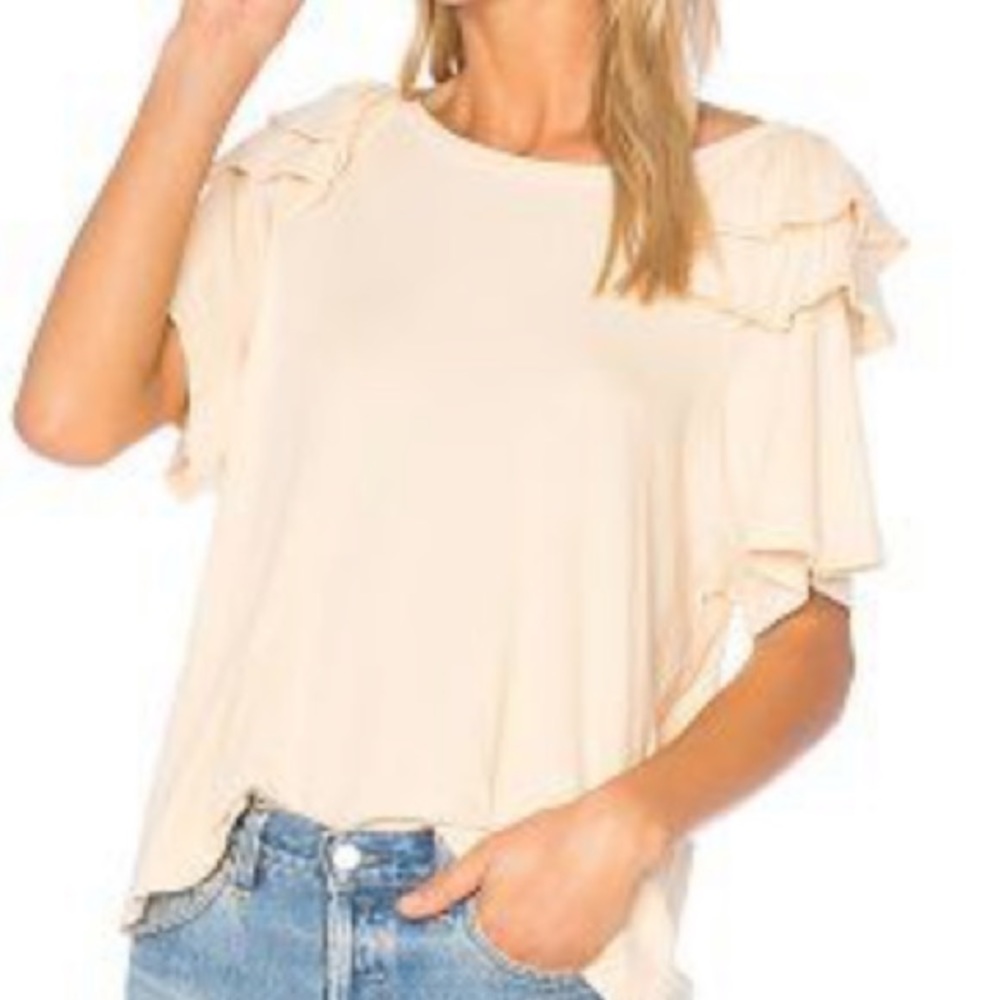 Current Elliott double ruffle tee size 1